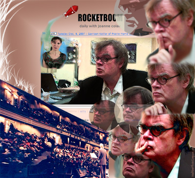 Garrison Keillor landing...